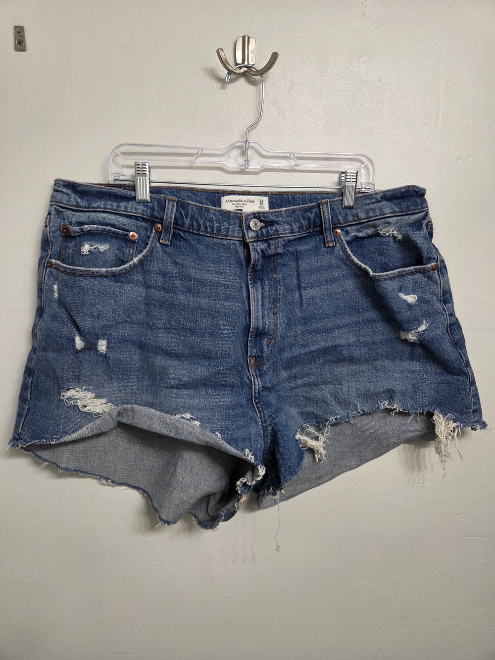 Abercrombie & Fitch Mom Short Distressed Denim Shorts